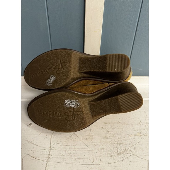 B MAKOWSKY Wedge Suede BF NELLIE Ankle Booties Real Leather Shoes Sherpa Sz 8 W - Picture 2 of 7